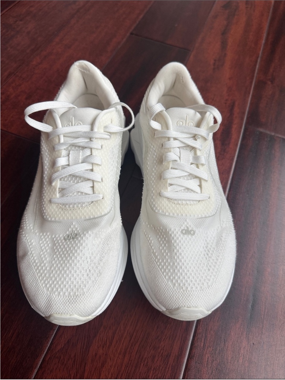 Alo Yoga Women's All-White Knit Trainer Sneaker